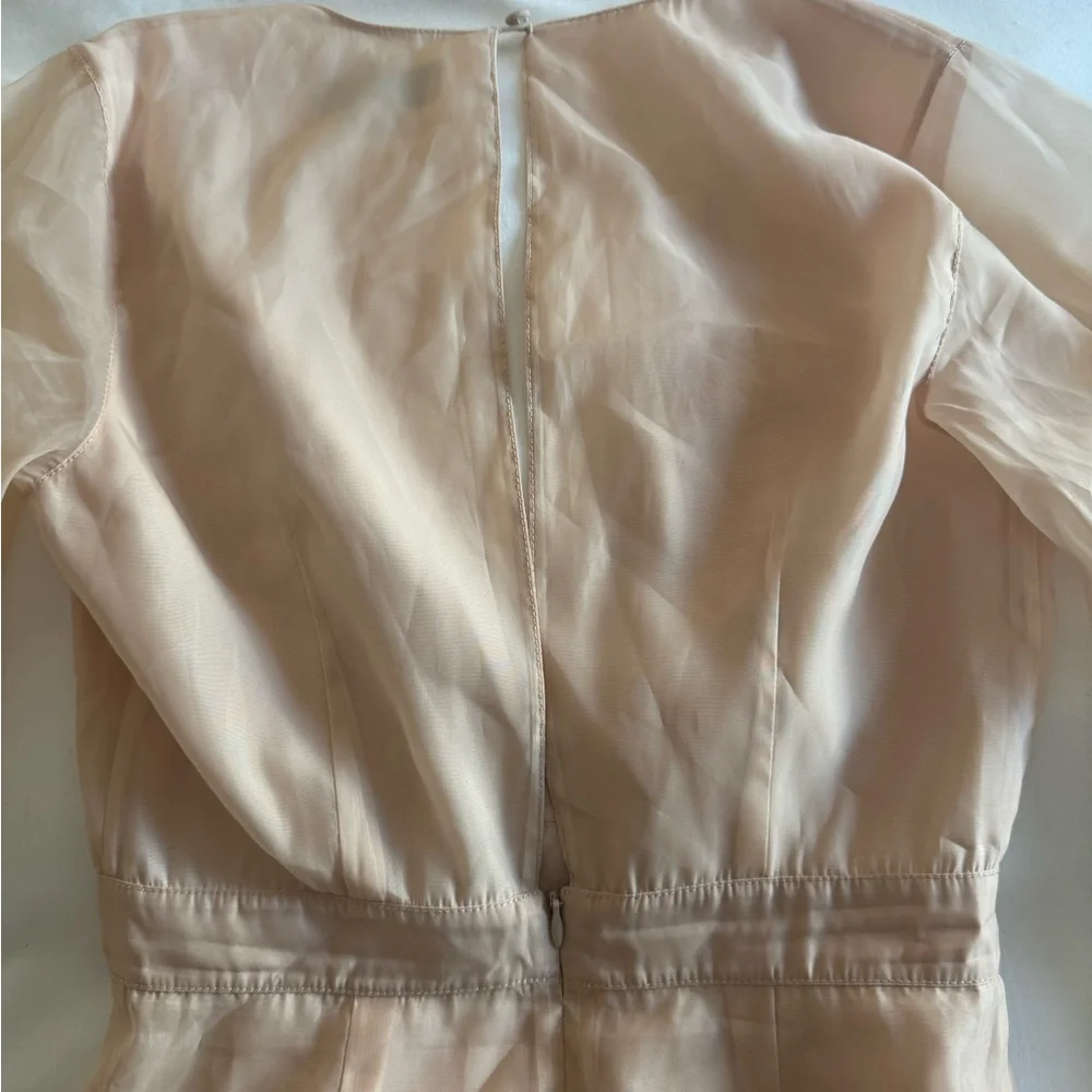 L’Academie Penélope Champagne Cream V-Neck Long sleeve Dress - Picture 9 of 9